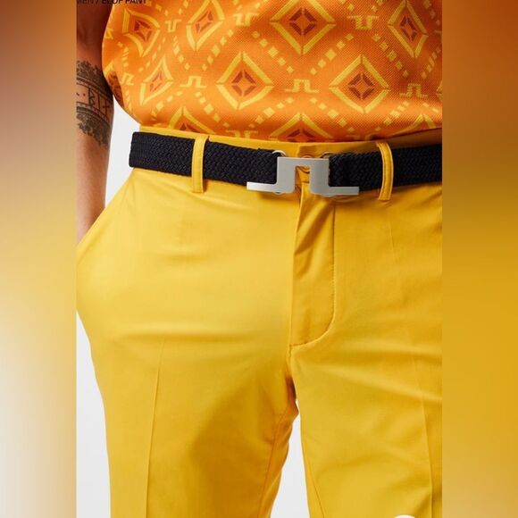 NWT J. Lindeberg Men’s Elof Golf Pant Lightweight- Color Citrus Yellow - 30/32 - Picture 3 of 13